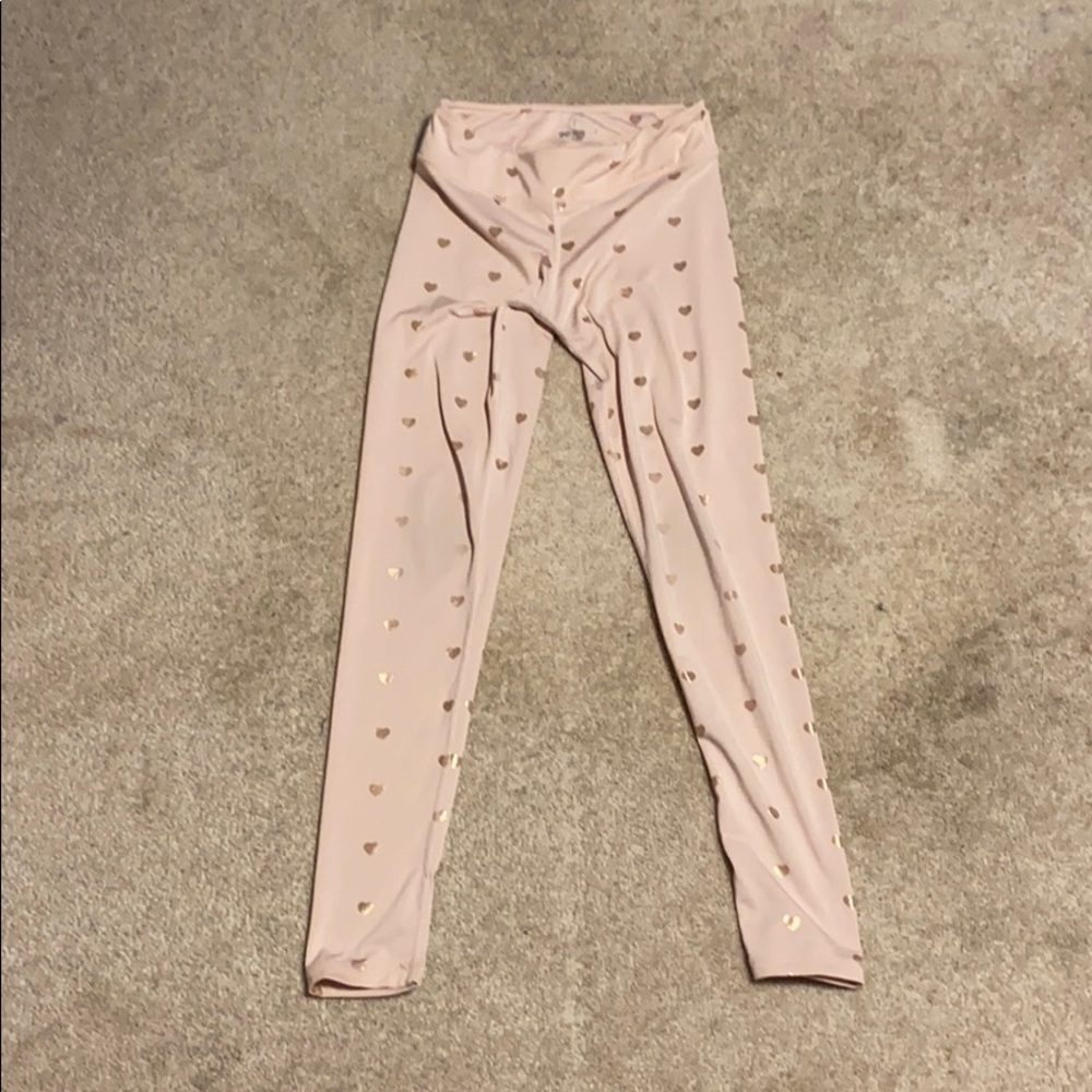 90 degree pastel pink heart leggings